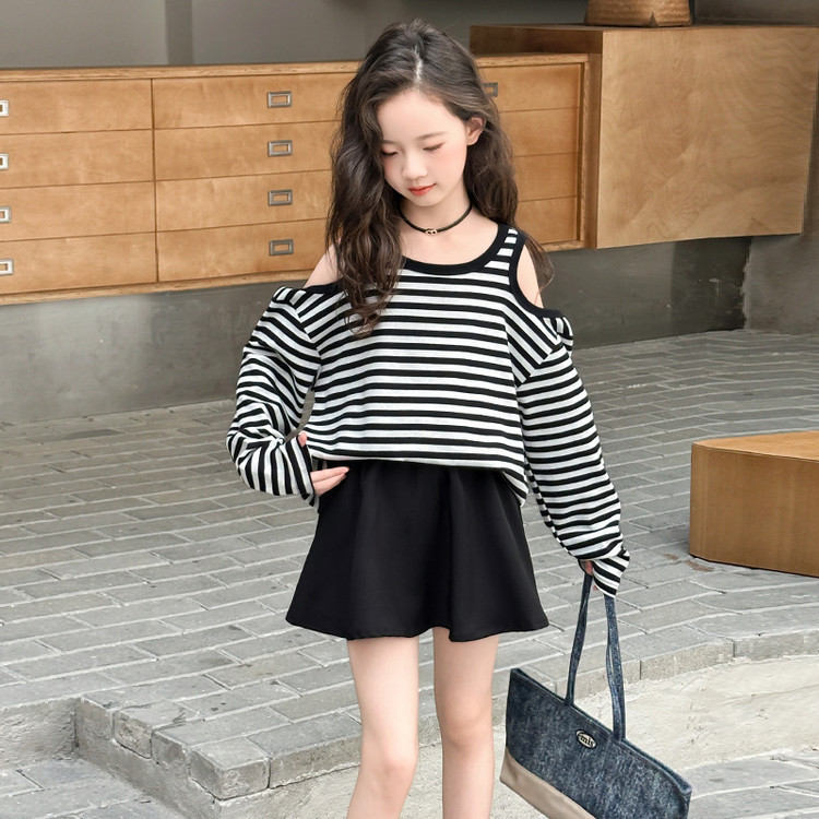 เสื้อกันหนาวและกระโปรงสูทสำหรับเด็กหญิง สไตล์เกาหลี เหมาะสำหรับฤดูใบไม้ร่วงและใบไม้ผลิ - รูปที่ 3