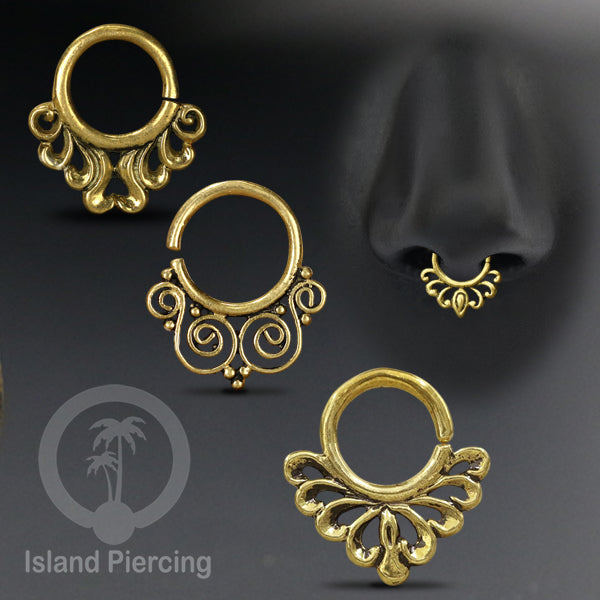 Septum เจาะและเจาะหูทองเหลือง Tragus และ Helix Piercing 1.6mm
