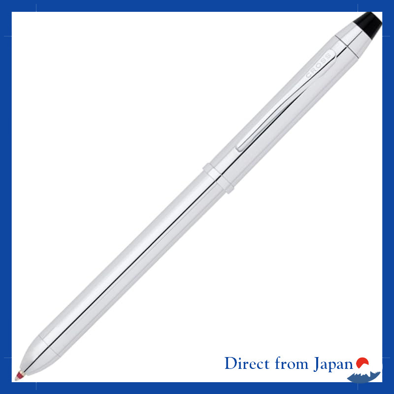 CROSS Tech 3 Multi-Function Pen - Black, Chrome, Metallic Blue, 2 Colors Ballpoint, 0.5mm Pencil, Renewed, Imported