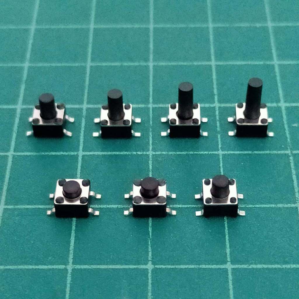 สวิทช์ ปุ่มกด SMD Push Button Switch ไมโครสวิทช์ TACT Switch กดติด-ปล่อยดับ #S4P 4.5x4.5xHmm (1 ตัว)