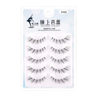 ก้านใส 5 คู่ขนตาปลอม Lash Extension Cross Nature Long Reusable