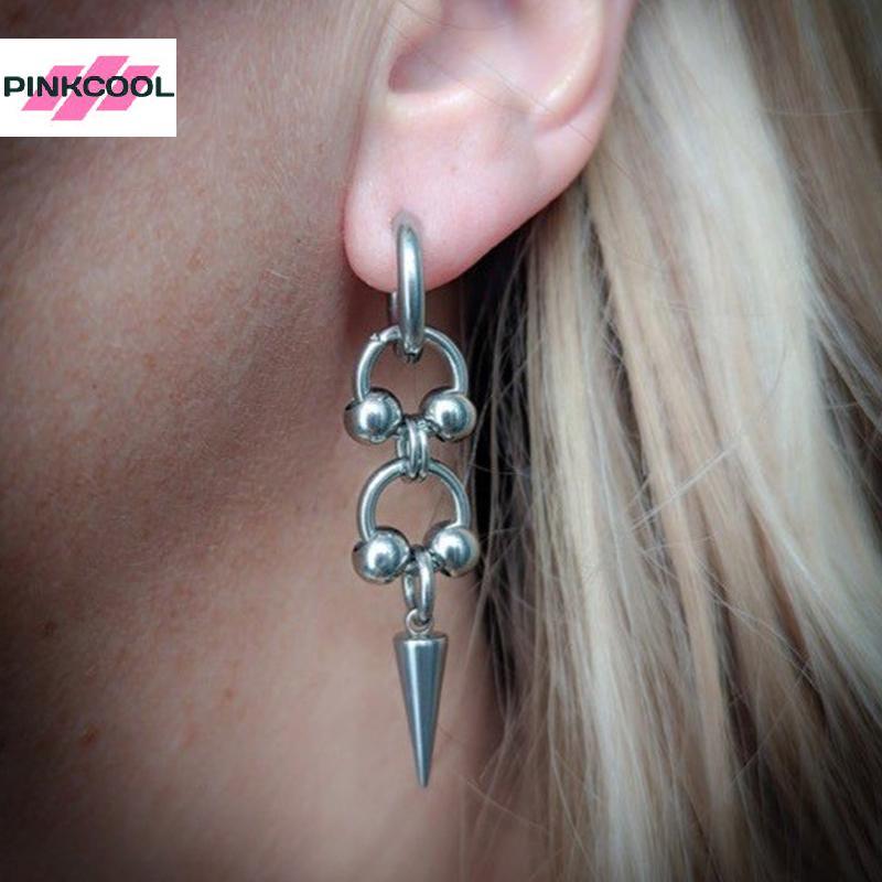 PUNK GRUNGE HOOP RIVET EARRINGS FOR WOMEN - CHAIN ACCESSORIES, GOTH FASHION TREND, PERFECT GIFTS