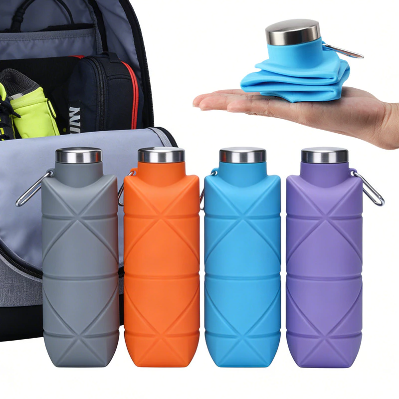 ขวดน้ำ พับได้ 700ML น้ำหนักเบา กลางแจ้ง กันรั่ว สำหรับออกกำลังกาย พกพาสะดวก แก้วน้ำ กระบอกน้ำ