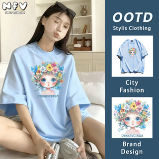 NFV มาใหม่👧ลายพิมพ์เด็กผู้หญิงการ์ตูน คอเสื้อยืดผู้หญิง ใส่ส…