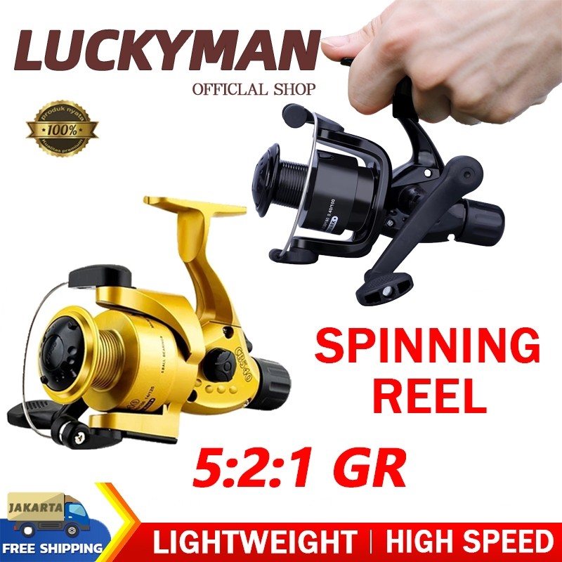 LUCKY MAN รอกสปินนิ่ง สำหรับสายเบ็ด 8 กก. แข็งแรง ทนทาน ราคาไม่แพง / แกนรอกโลหะกลวง