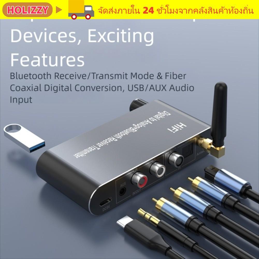 HOLIZZY Digital Optical to 3.5 mm, 4 in 1 พร้อม Bluetooth 5.1 Receiver Digital to Analog Audio Conve