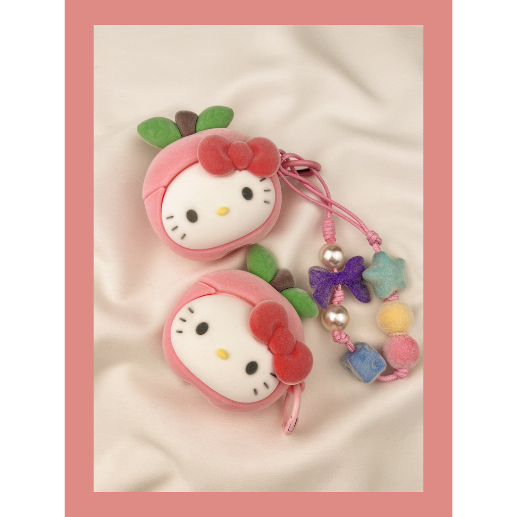 เคส airpods pro 2 เคส airpods 3 Ins น่ารักพีชสีชมพู KT Cat airpods4 เคสป้องกัน airpod3 เหมาะสําหรับ 