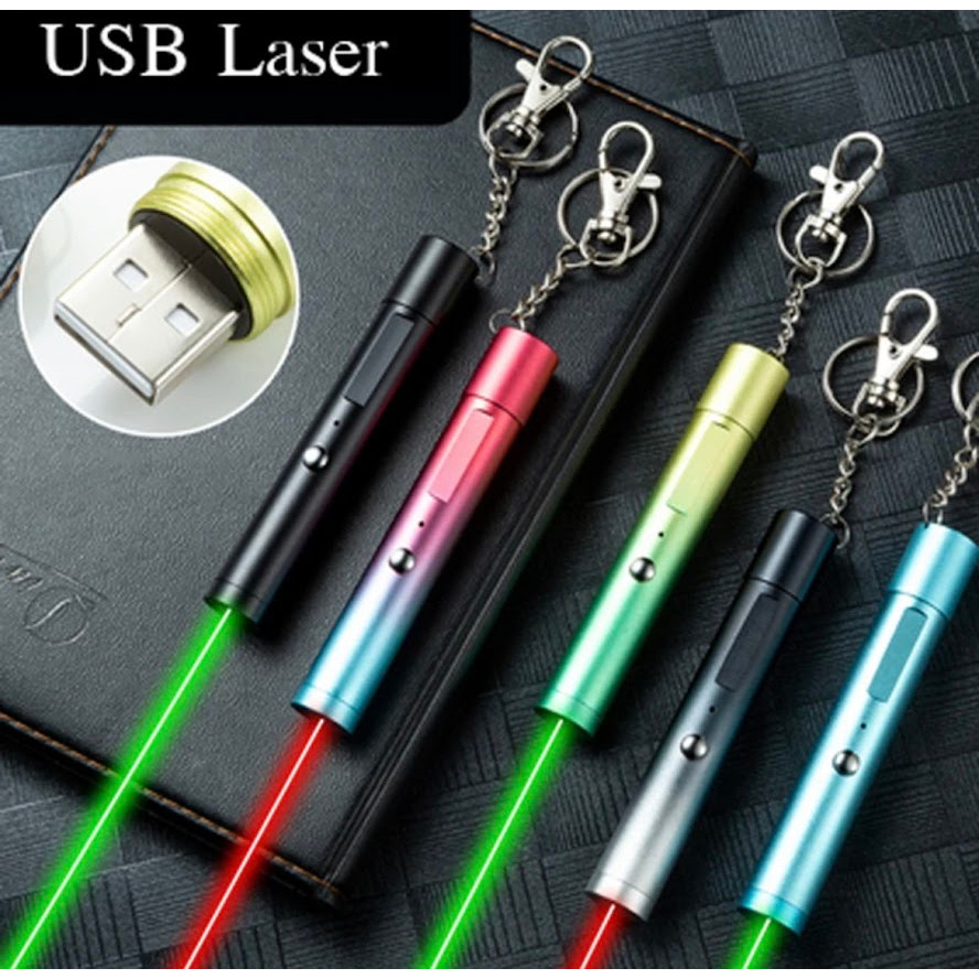 พร้อมส่ง HT-08 Green Laser Pointer เลเซอร์ USB Charge ตัวชี้เลเซอร์713 Light 532nm 5MW อุปกรณ์เลเซอร