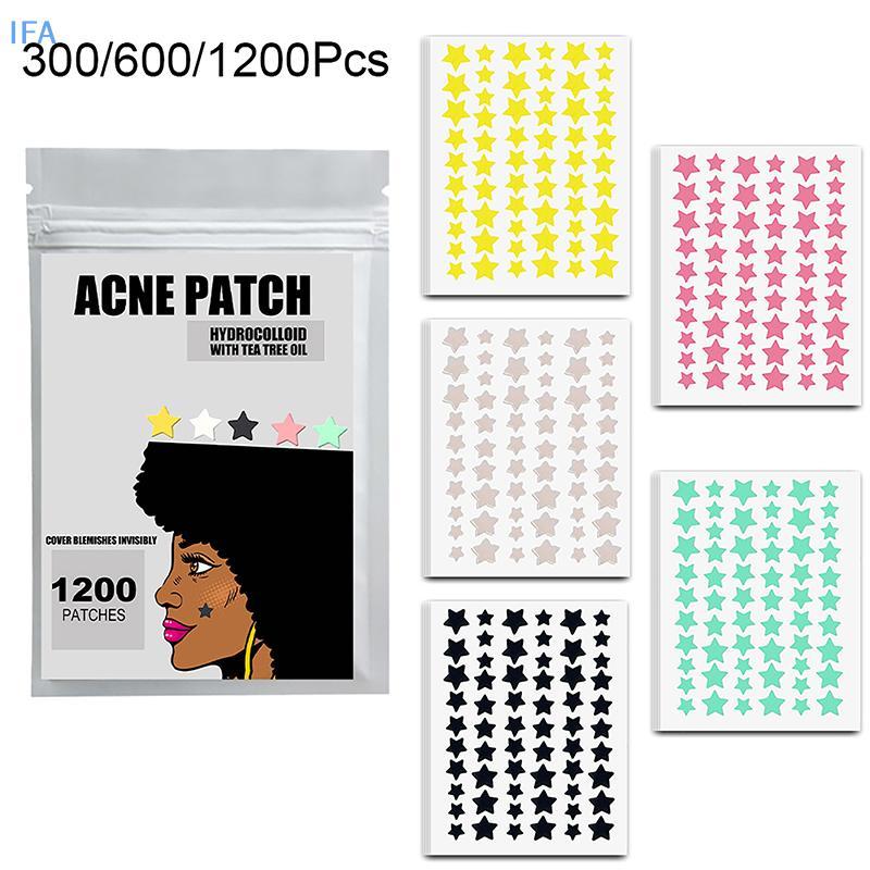 IFA 300/600/1200 ชิ้น/เซ็ต Star Pimple Patch สิวที่มีสีสันที่มองไม่เห็น Skin Care Stiers คอนซีลเลอร์