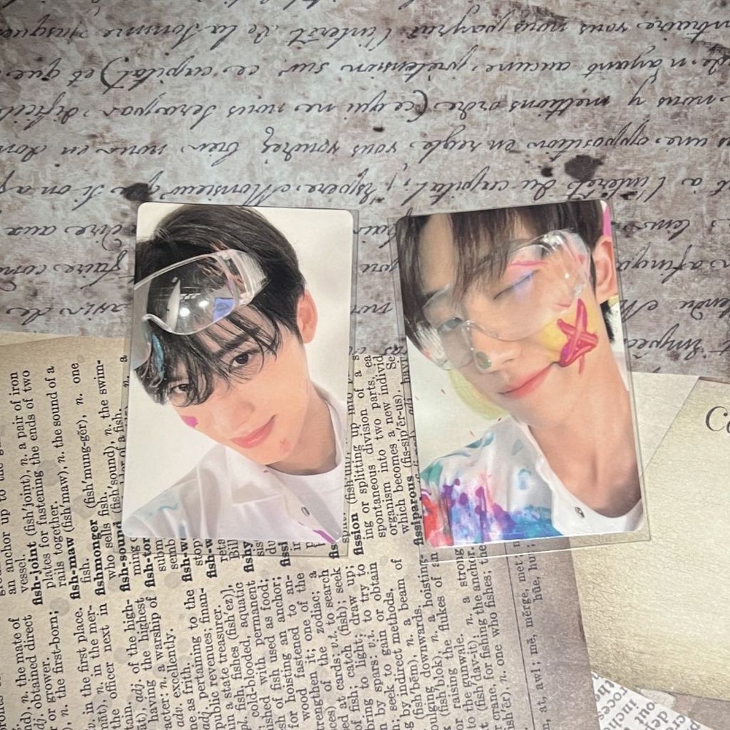 Seventeen Kim Min Que แว่นตาป้องกันกระจานน้ํามันสี่สี Cinnamon bow head Que Tieu Ca