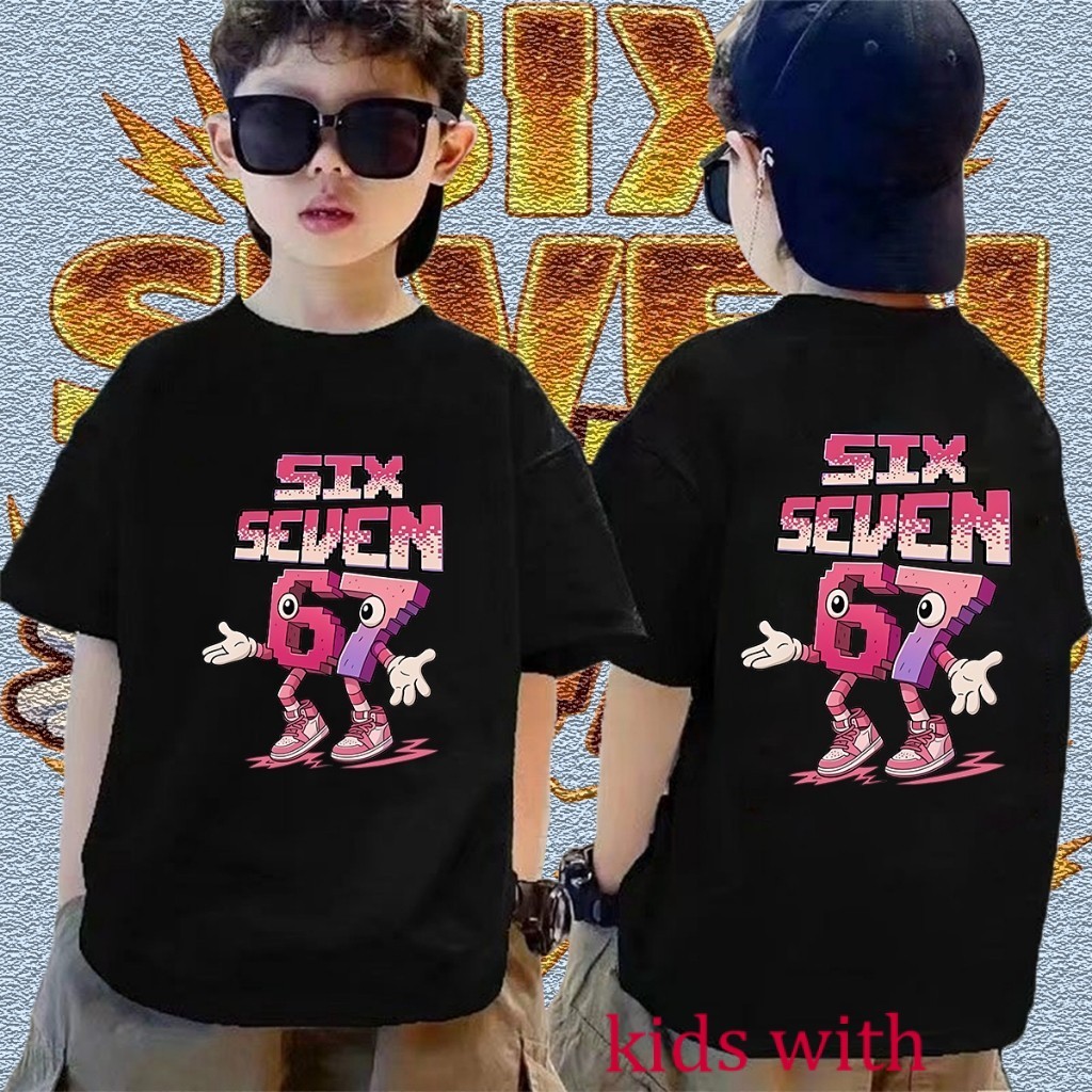 children's clothing | เด็ก เสื้อยืด SIX SEVEN 67 ROBLOX Kids T-shirt  100CM-150CM จัดส่งภายใน 3-7 วั