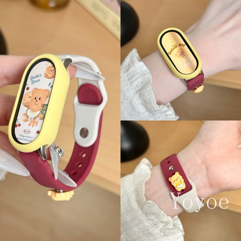 สายรัดซิลิโคนสําหรับ Xiaomi Mi Band 10 9 8 NFC band สําหรับ Miband10 สร้อยข้อมือรุ่นเซรามิกพร้อมอุปกรณ์เสริมเคสป้องกัน – โปรปัง