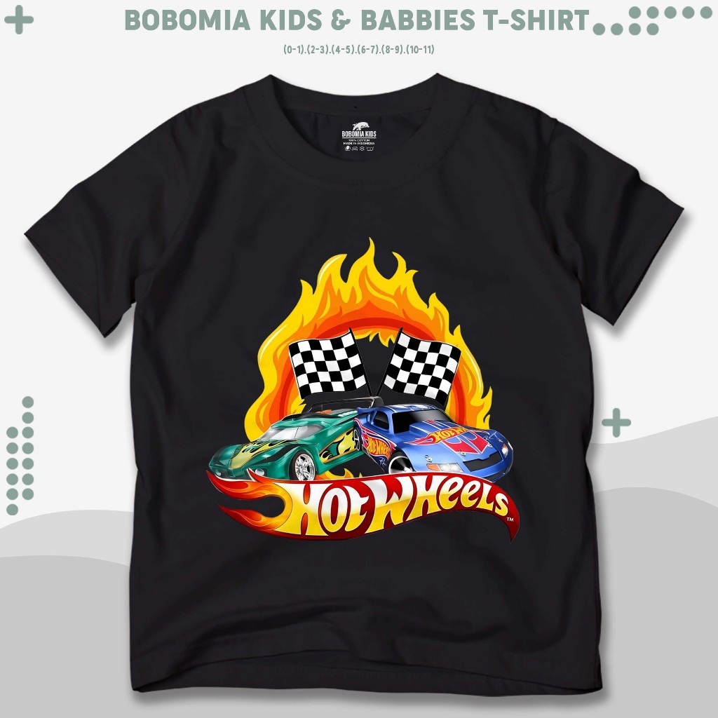 Bobmia Hotwheels Car Fire เสื้อยืดเด็ก I Distro เสื้อผ้าสําหรับเด็กทารก (100-150cm) - เสื้อเด็ก K203