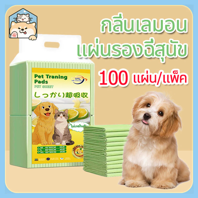 【COD】【กลิ่นเลมอน】แผ่นรองฉี่สุนัข ซึมซับไดีดี ต่อต้านแบคทีเรีย แผ่นรองฉี่ ผ้ารองฉี่สุนัข แผ่นรองฉี่แมว แผ่นรองซับ ทรายแมว