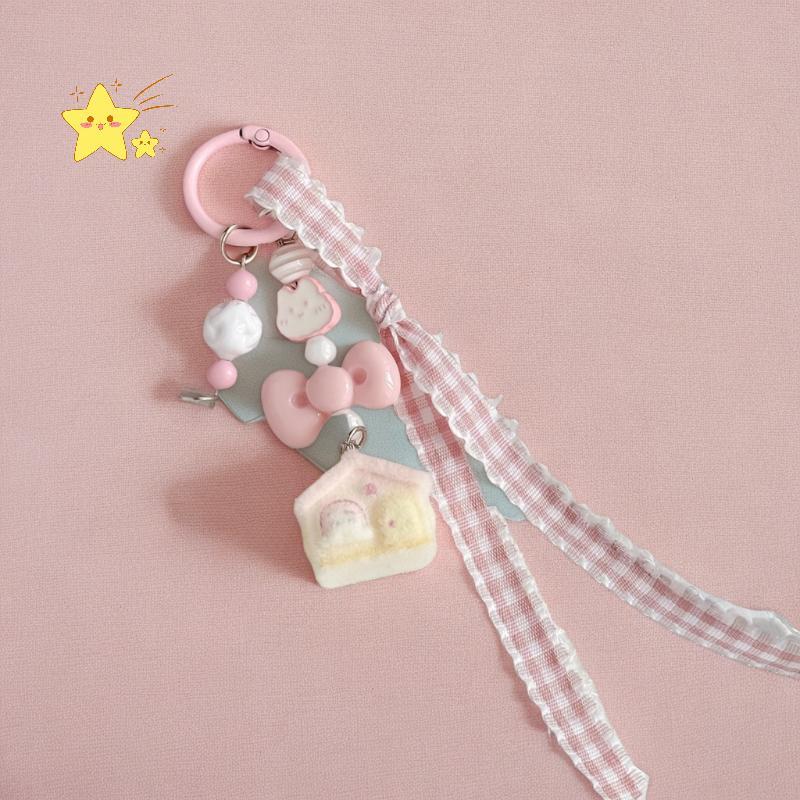 [JBTH] Oril Ins สไตล์เกล็ดหิมะพวงกุญแจ Floing Snow House Charm จี้พวงกุญแจเครื่องประดับสําหรับสาวผู้