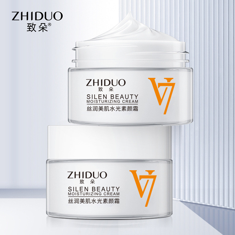 Zhiduo Hydrating V7 No-Yan Cream Moisturizing Retouch Skin Tone Brightening คอนซีลเลอร์ Lazy Face Cr