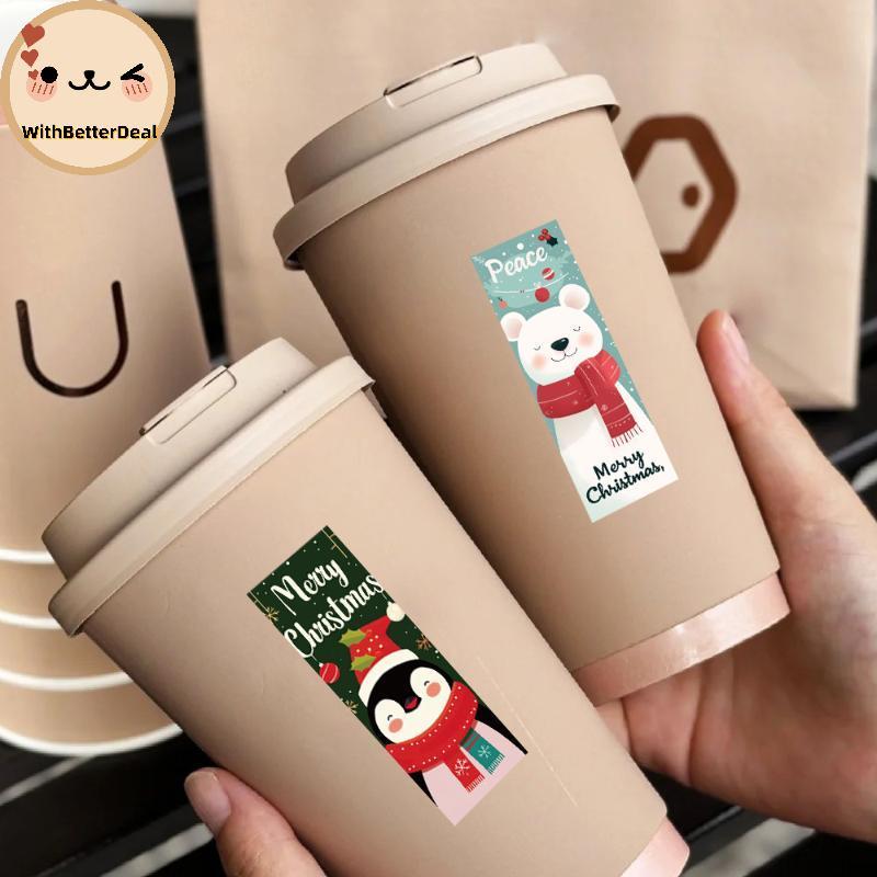 BETTER 120 ชิ้นคริสต์มาส Stiers Roll - น่ารัก Santa Polar Bear, Merry Christmas- สําหรับห่อของขวัญ, 