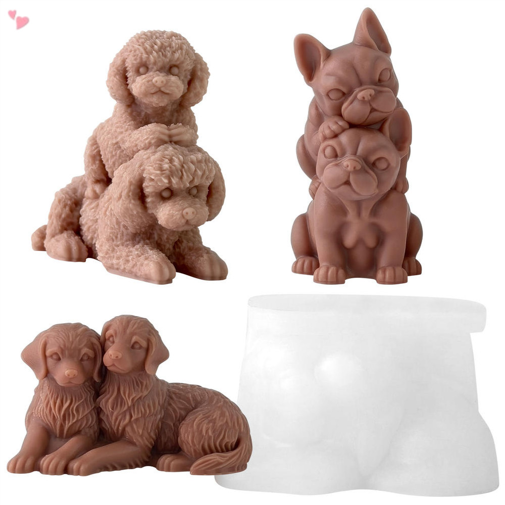 แม่พิมพ์ลูกสุนัขวางซ้อนกันได้3ง-เสาเทียนคลื่นและแม่พิมพ์สบู่สําหรับการหล่อเรซิน,การทําเทียนและอุปกรณ์งานฝีมือ - รูปที่ 3