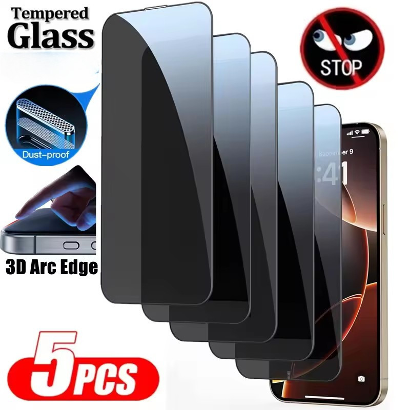 1-5PCS Anti-SpyสําหรับiPhone 17 16 15 14 13 12 11 Pro Max Mini X XS XR 7 8 6 Plusป้องกันหน้าจอความเป