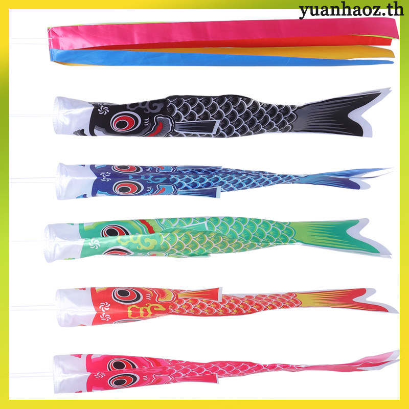 6 ชิ้นญี่ปุ่นปลาคาร์พปลา Windsock สวนแขวนตกแต่งคละสี Patio Flags yuanhaoz