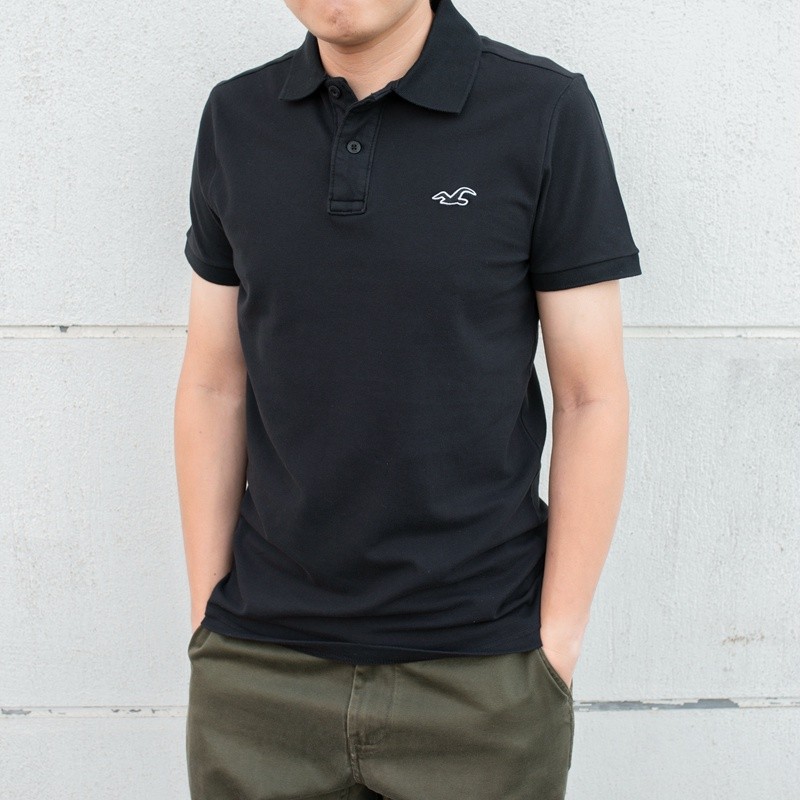 ขายร้อน Hollister Mens HCO Seagull พิมพ์ป้ายเล็กเสื้อโปโล Casual Collar Daily Business Top