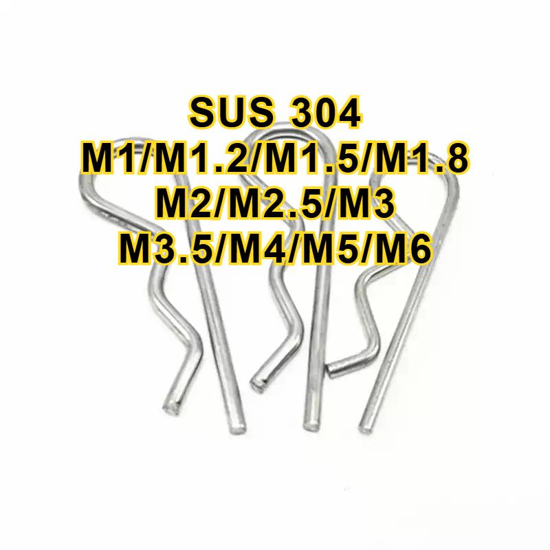 B-pin R-pin ยืดหยุ่นปิดเปิด pin สแตนเลส  สลัก R 型 สแตนเลส 304 กันสนิม แข็งแรง สำหรับงานล็อค ลิ้น งาน