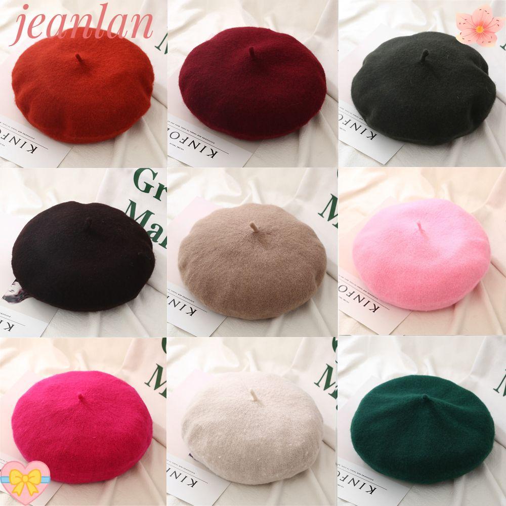 JLAN หมวกเบเร่ต์สไตล์ฝรั่งเศส ทำจากขนสัตว์และผ้าฟลินนิ่ม ราคา ถูกที่สุด ดีลบีเคเค