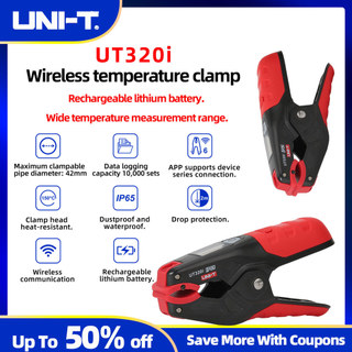 UNI-T UT320i แคลมป์วัดอุณหภูมิไร้สายสําหรับอุตสาหกรรม HVAC ซ่อมรถยนต์พร้อมแบตเตอรี่ชาร์จ Type-C