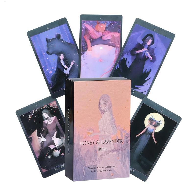 Honey & Lavender Tarot Deck Ethereal Fantasy Art 78 การ์ดผสมผสาน Dreamy Aesthetic พร้อมสัญลักษณ์ลึกล