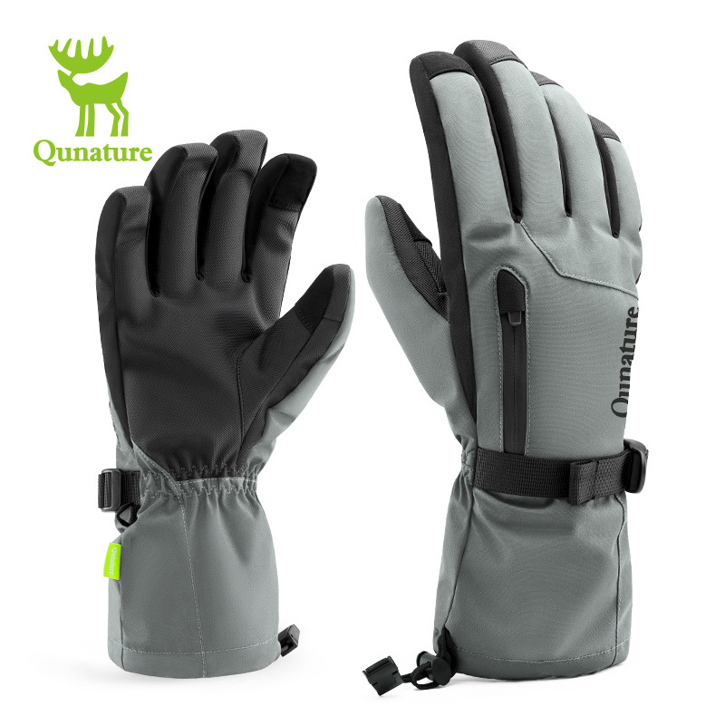 QUNATURE ถุงมือสกี Warm Windproof เหมาะสำหรับการขี่จักรยานบนภูเขาและถนน ขนาดใหญ่สำหรับทั้งผู้ชายและผู้หญิง