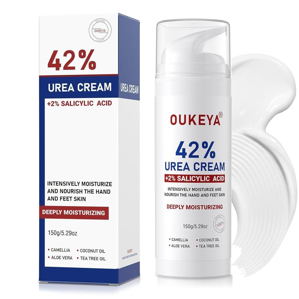 OUKEYA Urea Cream 42% plus Salicylic Acid 2% Intensive Repair Treatment for Cracked Skin on Hands, H