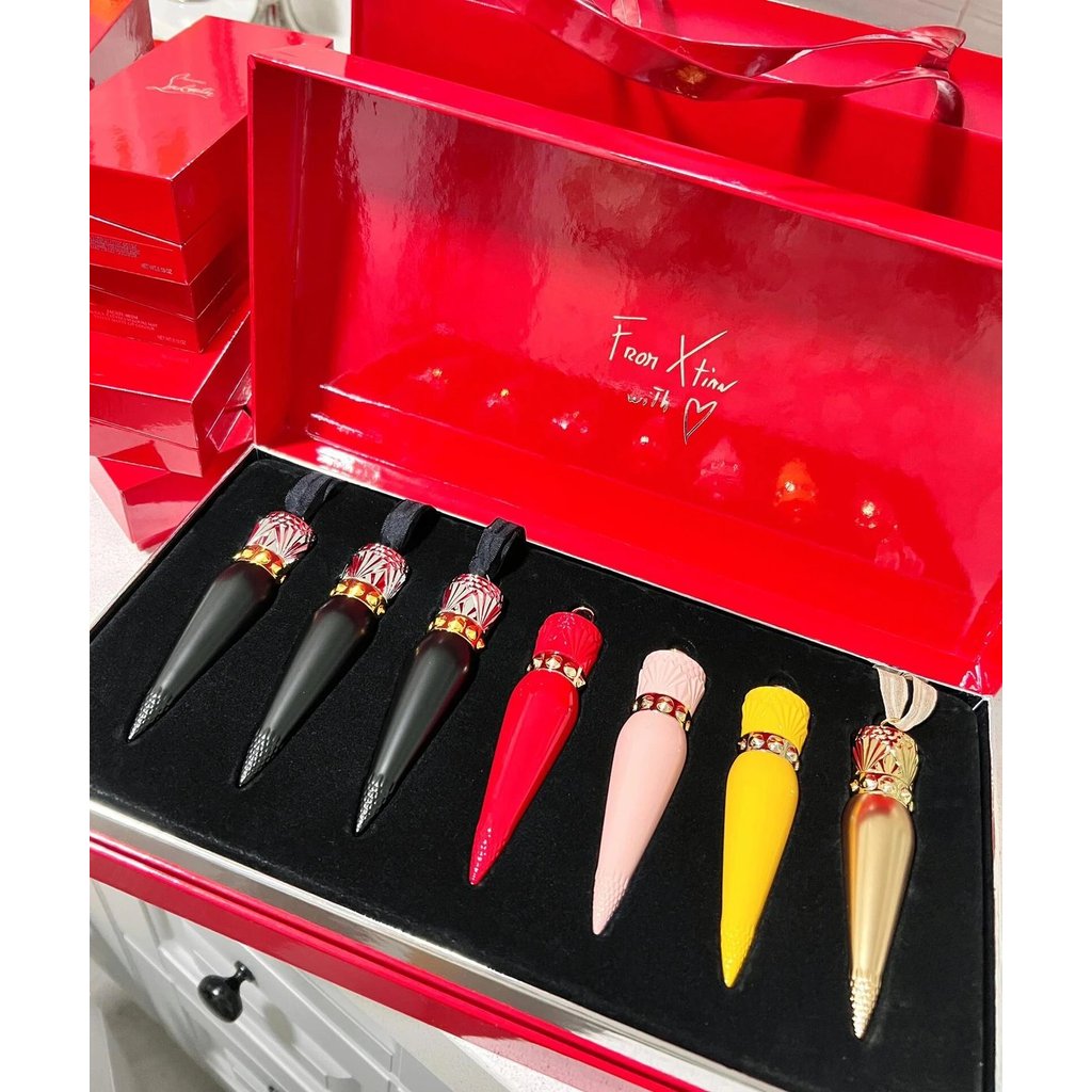 [ของขวัญทานาบาตะ] CL Lubo Ting Zhen Ai กล่องของขวัญลิปสติกเจ็ดชิ้น Radish Queen Scepter ชุดลิปสติก13