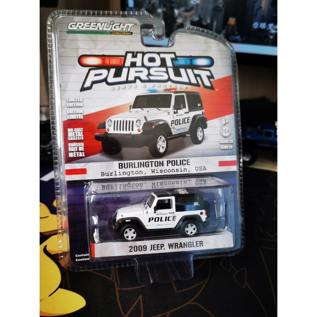 Greenlight Greenlight 1/64 JEEP Wrangler 2009 JEEP American Wisconsin Burlington Police Station Poli