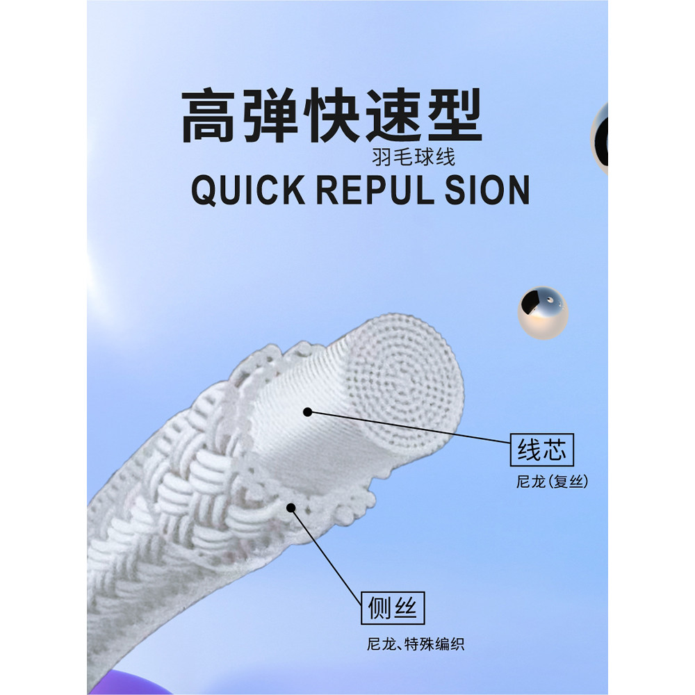 สายสำหรับแบดมินตัน BG965 ทนทานและยืดหยุ่น