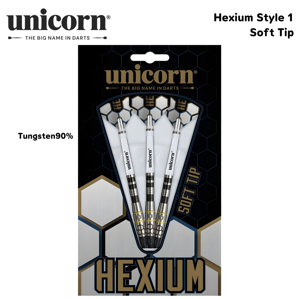 ลูกดอกปาเป้า Unicorn Hexium Style1 90%Tungsten Soft Darts 22g