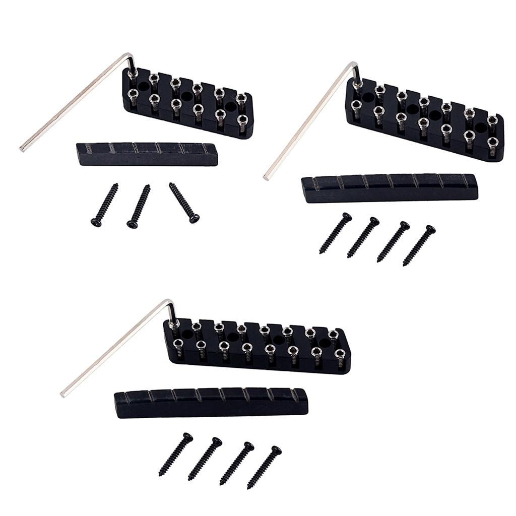 [trdfdv] 6 String/ 7 String/ 8 String Headless Guitar Bridge & Slotted Nut Set