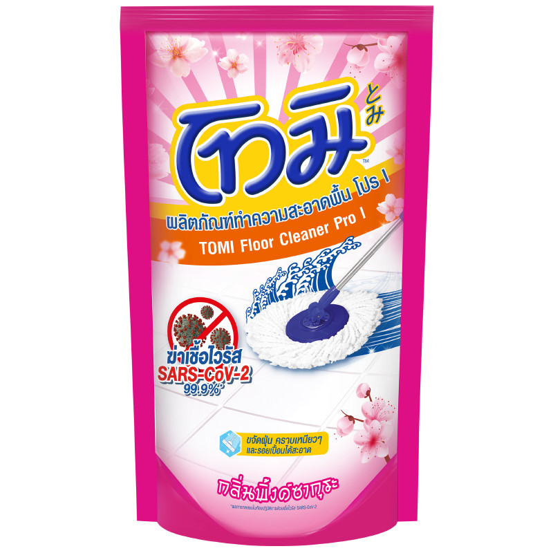 โทมิผลิตภัณฑ์ทำความสะอาดพื้นกลิ่นสปริงซากุระ 600มล. Tomi Floor Cleaner Spring Sakura 600ml. [บาร์โค้ด 8851989040165]