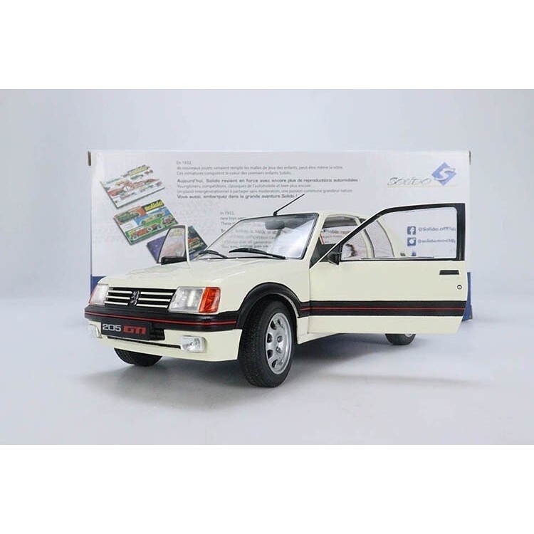 Solido Solido PEUGEOT PEUGEOT PEUGEOT 205 GTI BLANCHE 1988 1/18 สี As Pictured Original Package