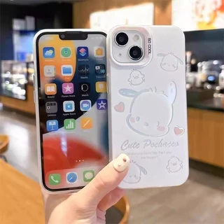for เคสไอโฟน 13 12 11 iPhone 16 15 14 17 PRO MAX XR 7 8 15 16PLUS สไตล์คู่รัก เฮลโลคิตตี้กับโป๊แชโคแอปเปิ้ลโทรศัพท์ จัดส