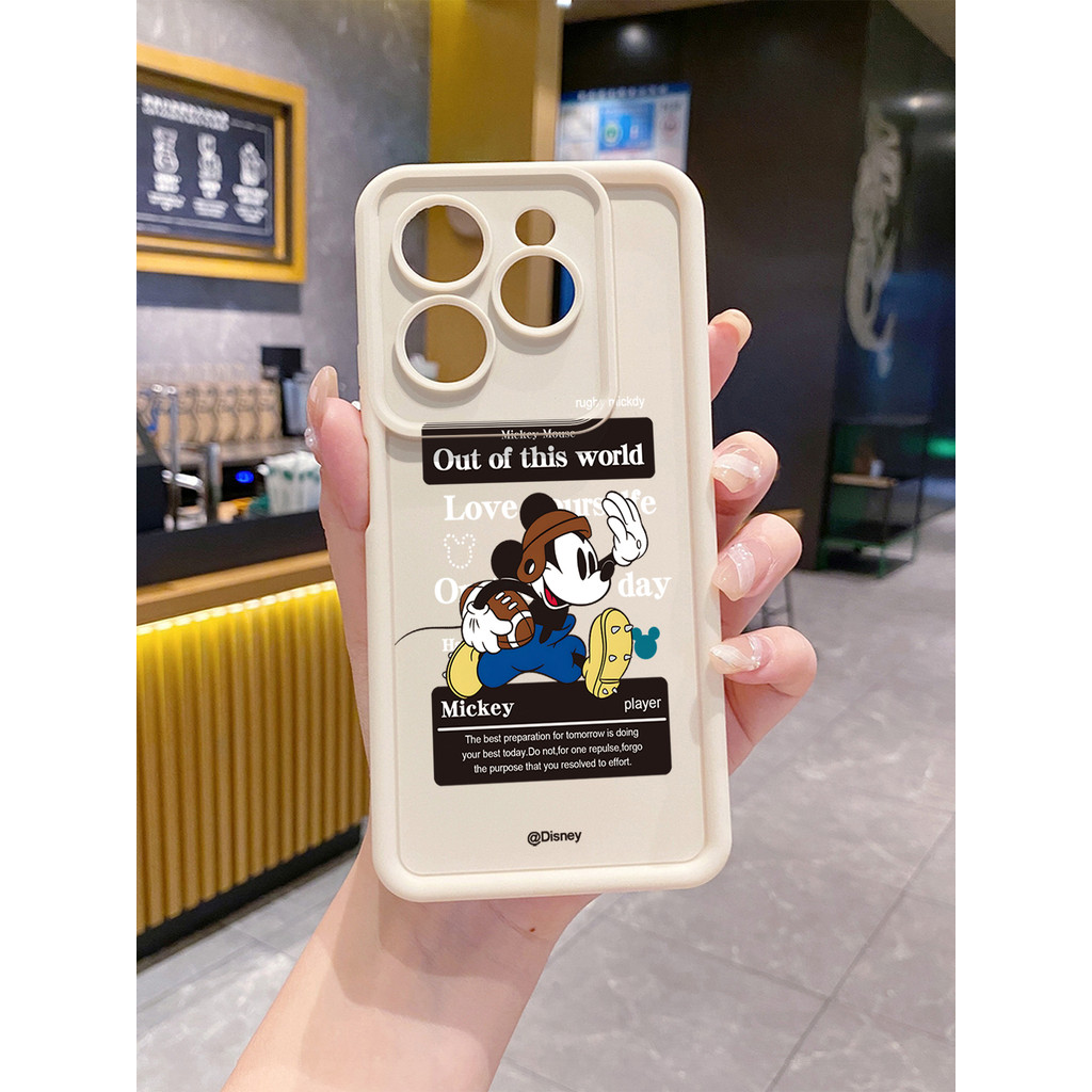 เข้ากันได้กับ Infinix Hot 50i 40i 40 Pro 30 Play Note 30 Smart 9 8 Angel Football Mickey Full Protec