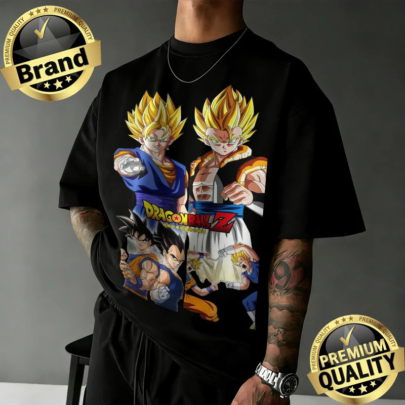 เสื้อยืดคอตตอนลายดราก้อนบอล Z รุ่นใหม่ปี 2026 ทรงโอเวอร์ไซส์สไตล์วินเทจ ลายกราฟิกซุปเปอร์ไซย่าคู่ สำ