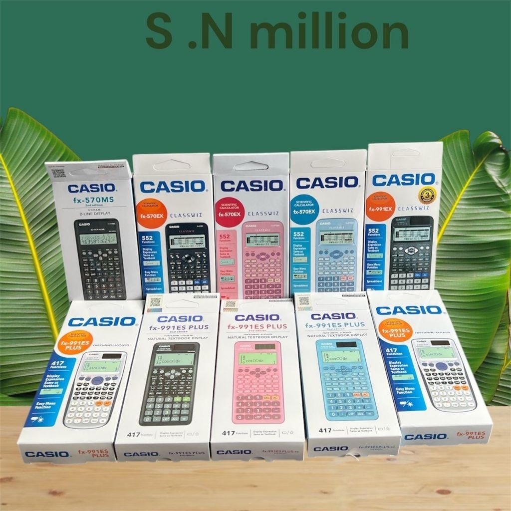 Casio เครื่องคิดเลขวิทยาศาสตร์ FX-991ES Plus FX-991EX FX-570MS FX-570EX สีดํา/น้ําเงิน/ชมพู Kalkulat