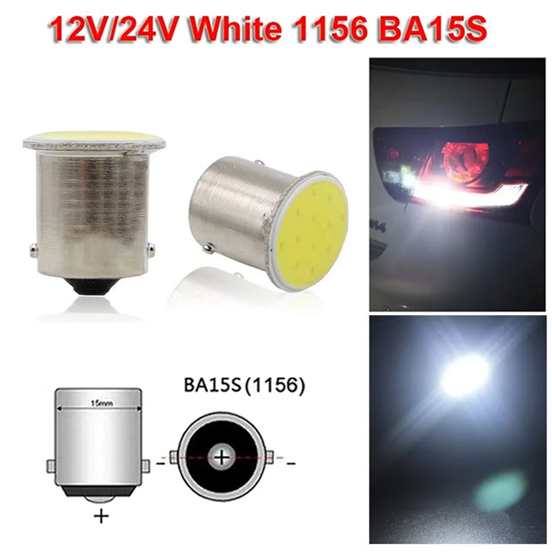 หลอดไฟเลี้ยว 1156 Ba15s LED Bay15d 12v COB สําหรับจอดรถยนต์ หลอดไฟสัญญาณไฟเลี้ยวรถ ไฟเบรก ไฟจอดรถ