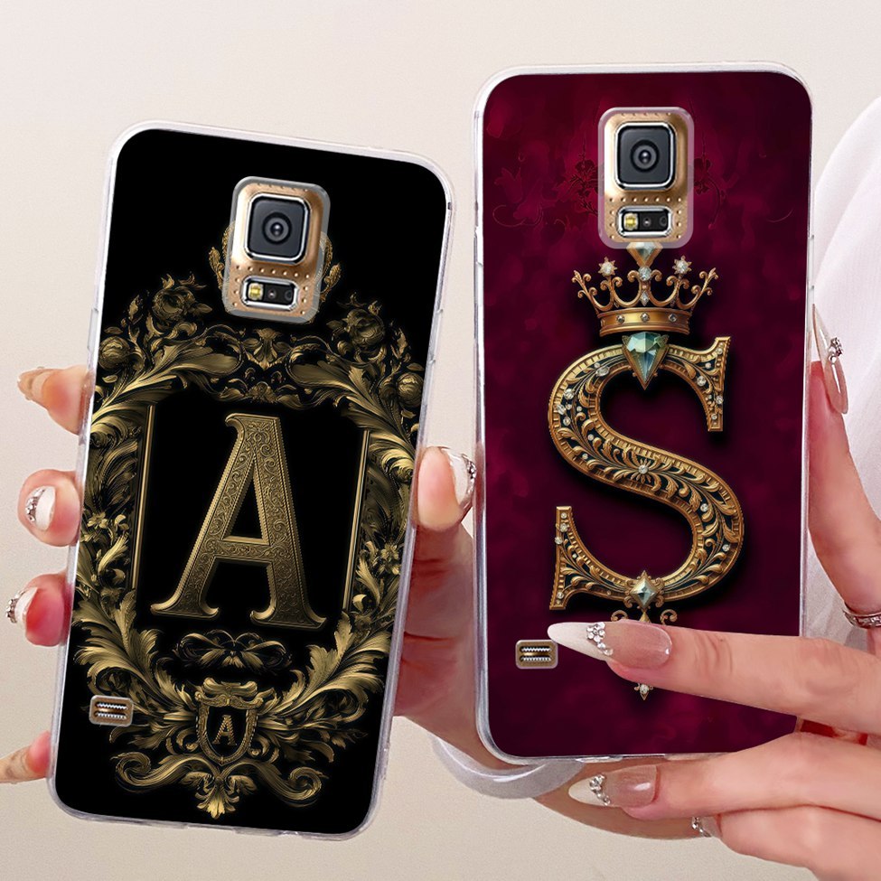 สําหรับ Samsung S5 G900F G900I G900T G900M สําหรับ Samsung Galaxy S5 กรณีโปร่งใสหรูหรา Crown AZ ตัวอ