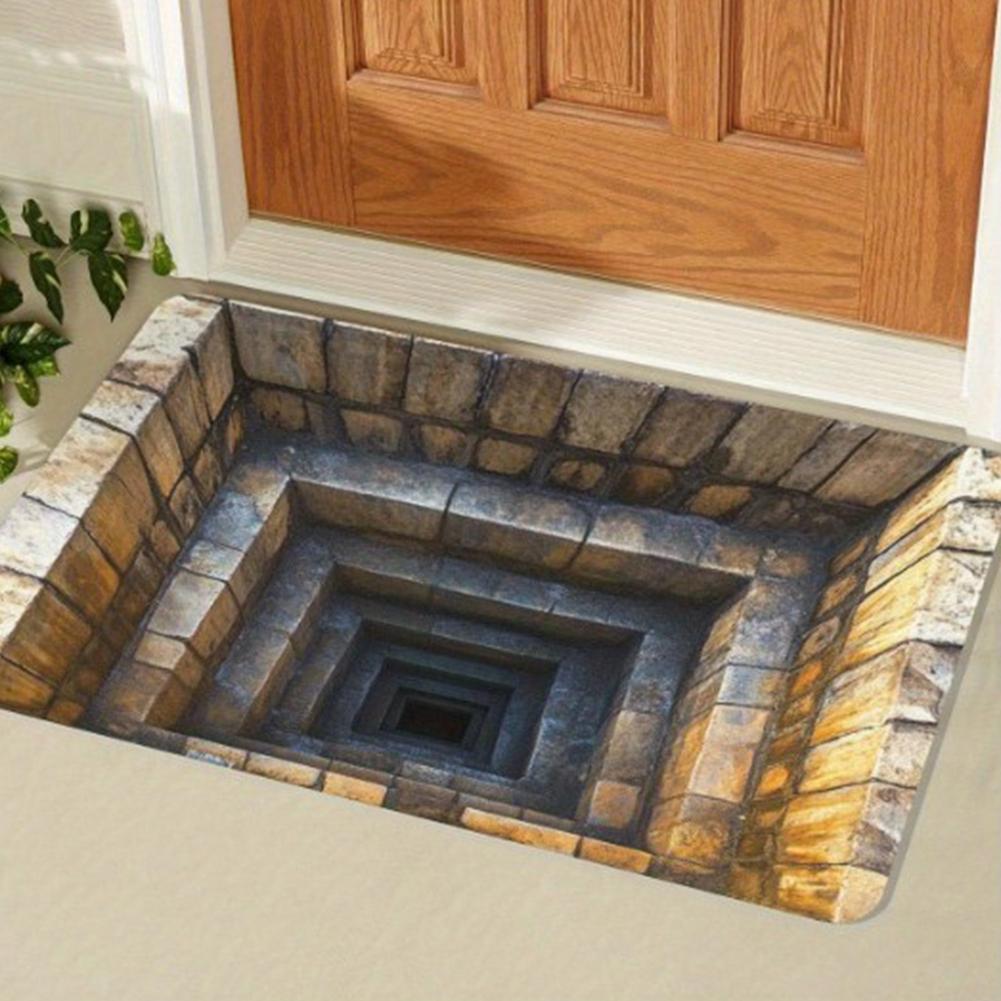 3D ภาพกํามะหยี่แผ่นพื้นห้องน้ํา Mat Dirt Resistance ทนต่อการสึกหรอ Anti Slip Foot Mat สําหรับ F3S3