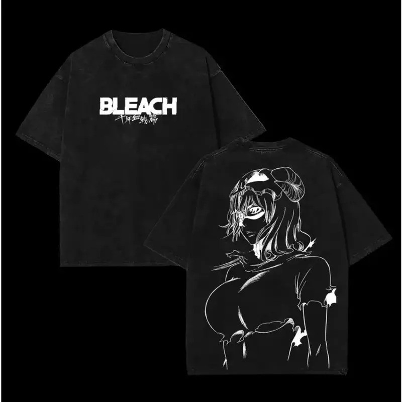 เสื้อยืด Vintage Harajuku Anime BLEACH Nelliel Tu Odelschwanck Grafik เสื้อยืด Kapas เสื้อยืด Retro 