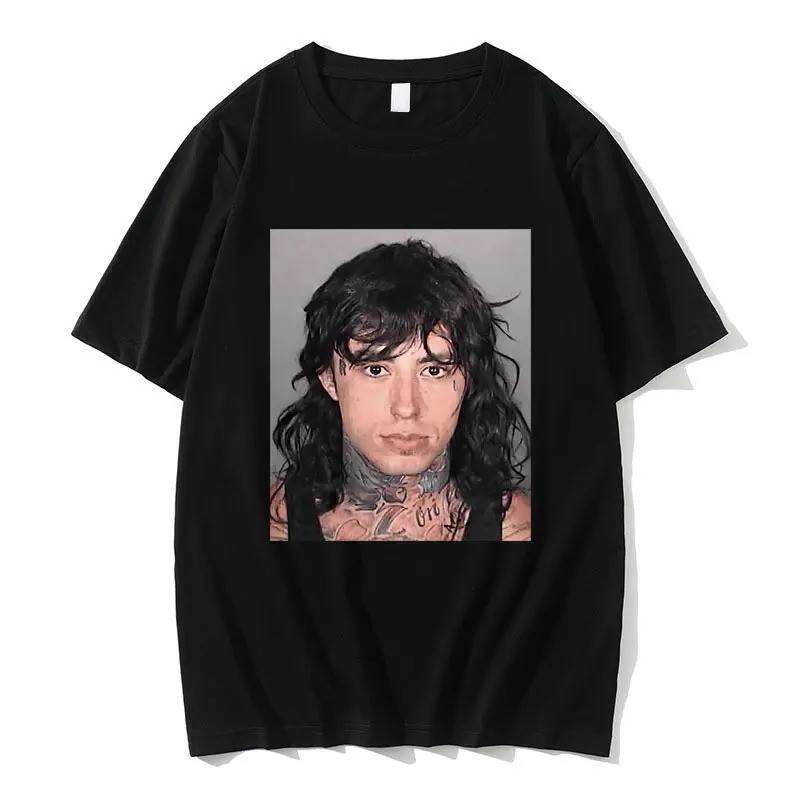 เสื้อยืด Ronnie Radke Mugshot สำหรับผู้ชายและผู้หญิง แฟชั่นสตรีทลำลอง เสื้อยืดผ้าฝ้ายแขนสั้น ยูนิเซ็