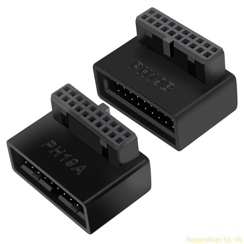 HSV เมนบอร์ดคอมพิวเตอร์เดสก์ท็อป USB3 0 อะแดปเตอร์ 19p 20p ปลั๊กแนวตั้งเข็ม 90°