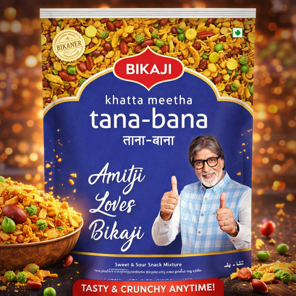 Bikaji Khatta Meetha Tana Bana 200g /400g บิคาจิ คัตทะ มีทะ ตานา-บานา 200 /400กรัม.