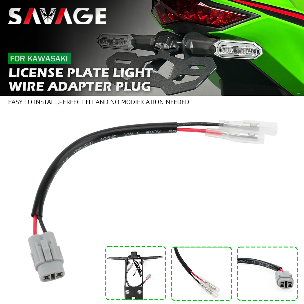 OT ZX4R Z900/RS License Plate Light Wire Adapter Plug Connector For KAWASAKI Ninja ZX 10R 6R 4R H2 1